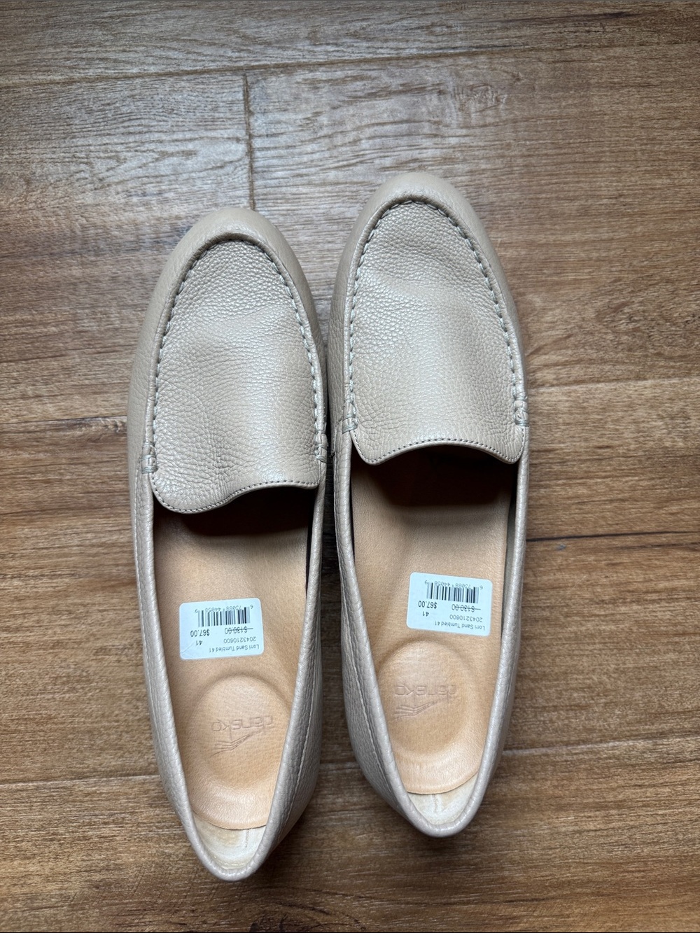 Dansko Beige Leather Slip-On Loafers